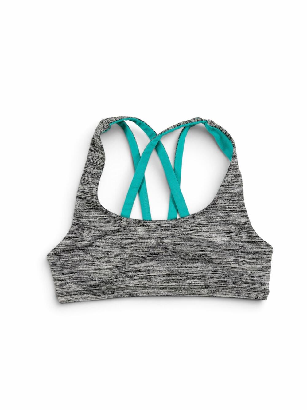 ivivva Cross Back Sports Bra Heather Gray Teal Size 10